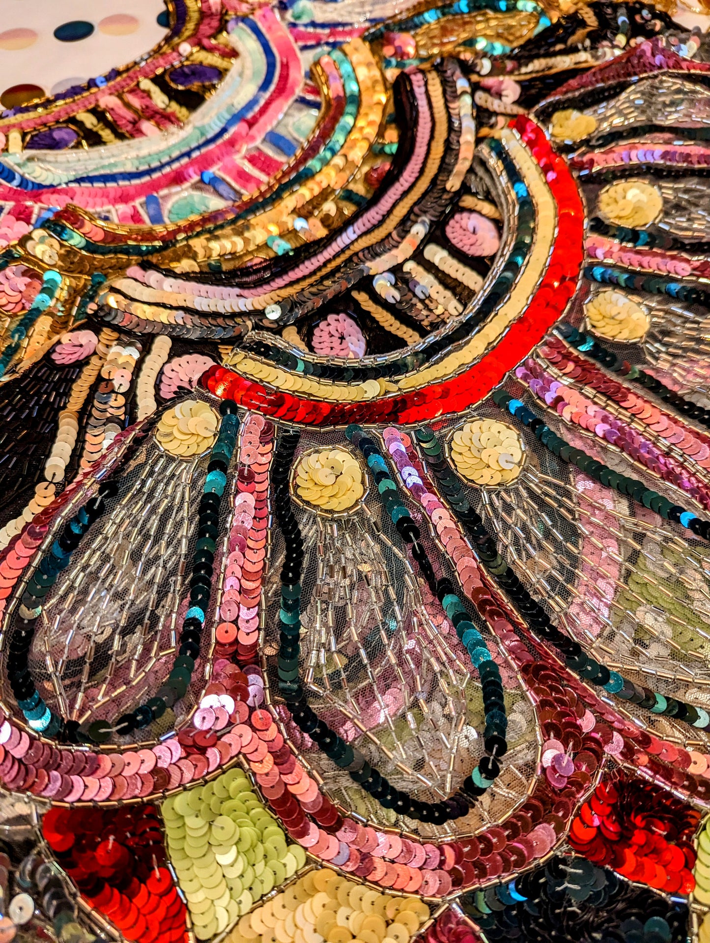Disco dolly scallop sequin cape
