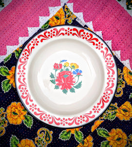 Ukrainian folk enamel plates and trays
