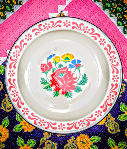 Ukrainian folk enamel plates and trays