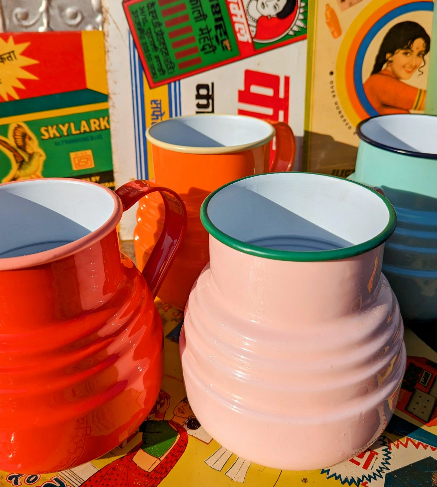 Enamel jugs