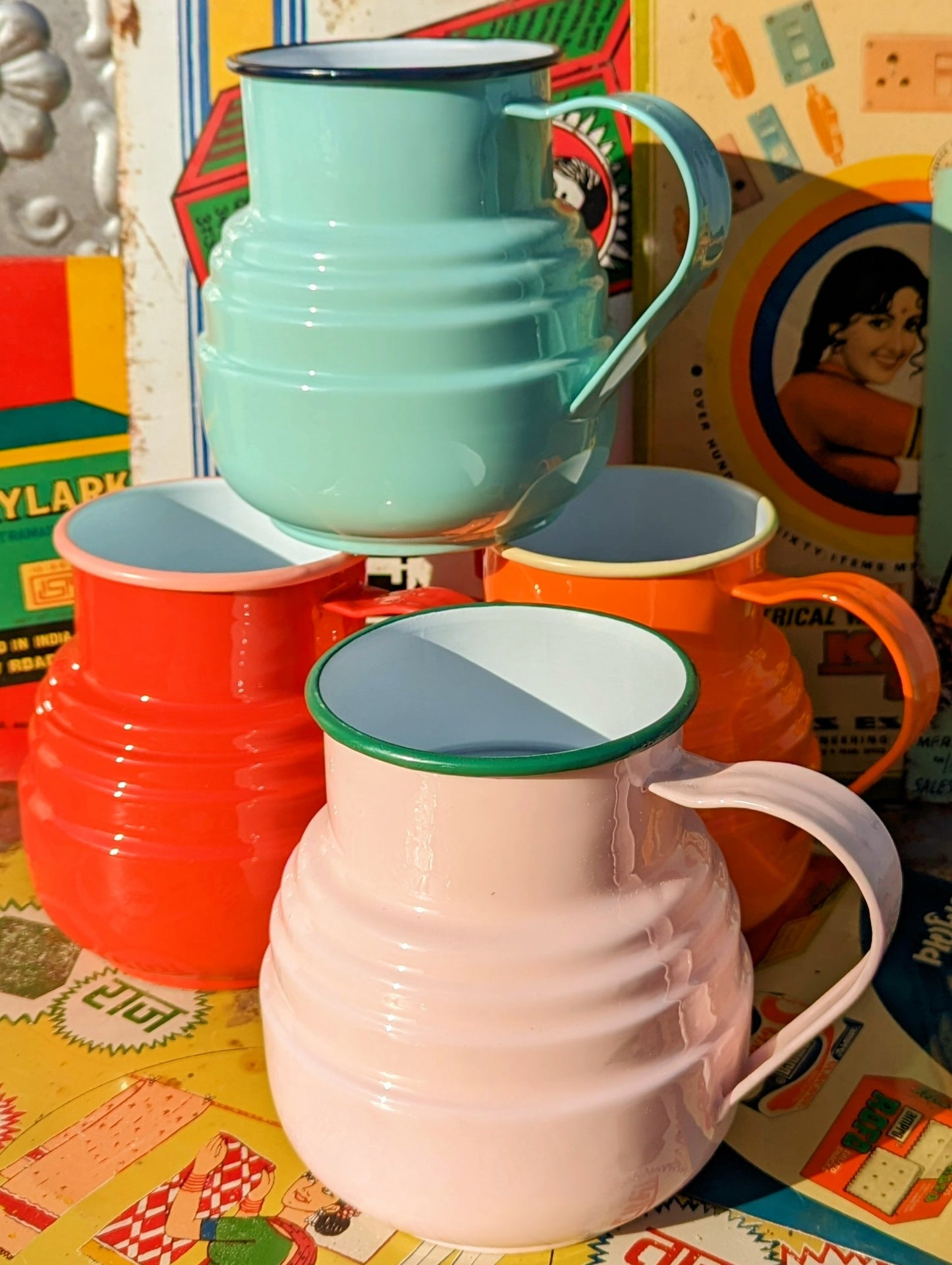 Enamel jugs