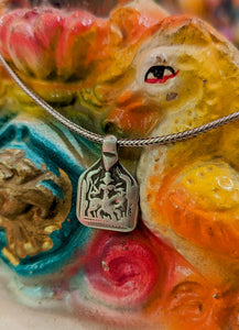 Antique Indian god amulet pendants - Durga