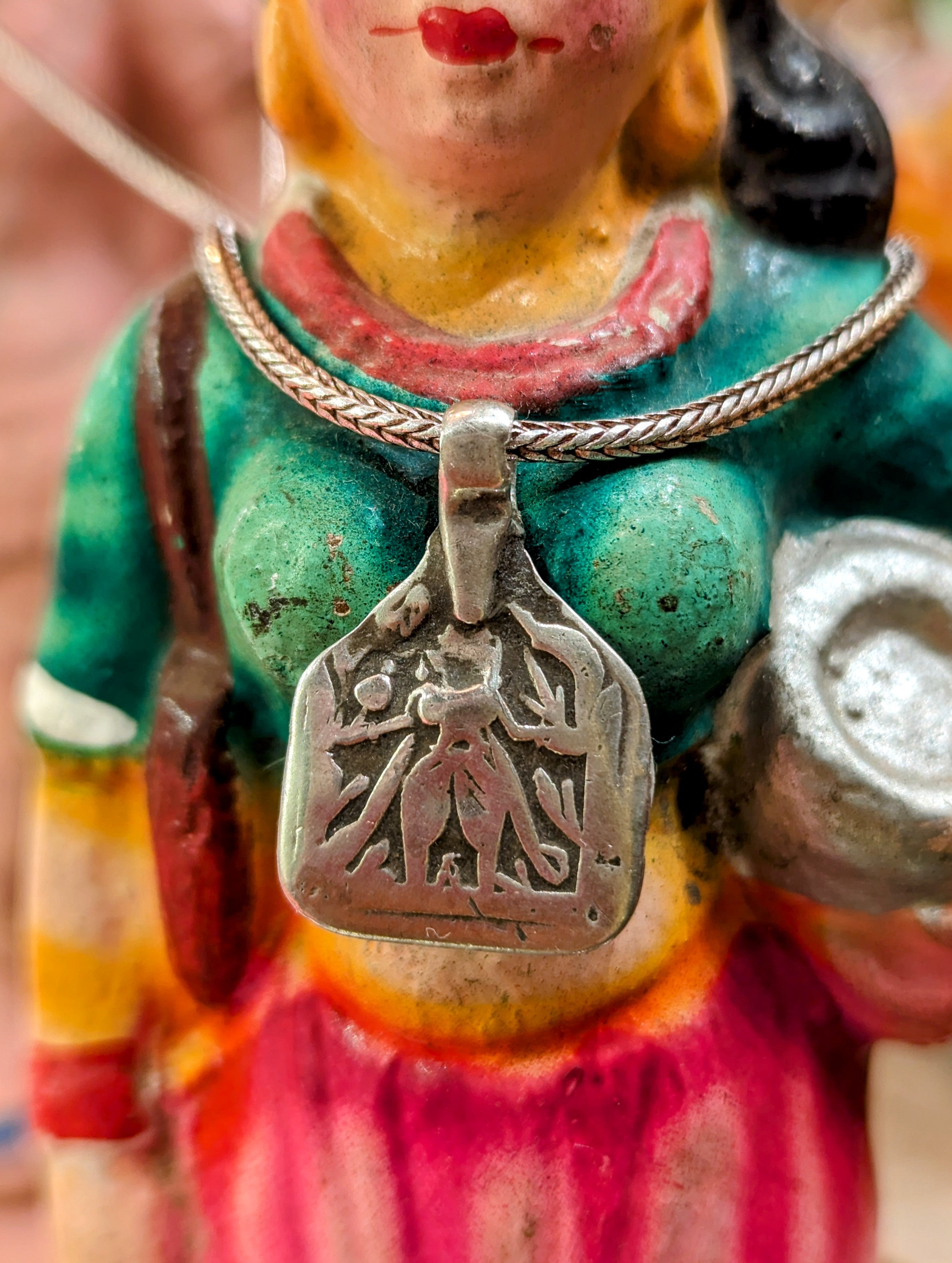 Antique Indian god amulet pendants - Kali