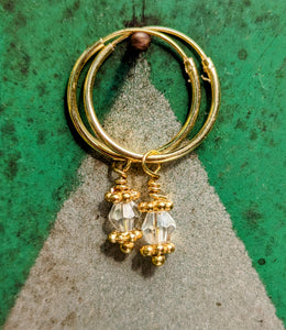 Swaro gold plated hoops - cubic