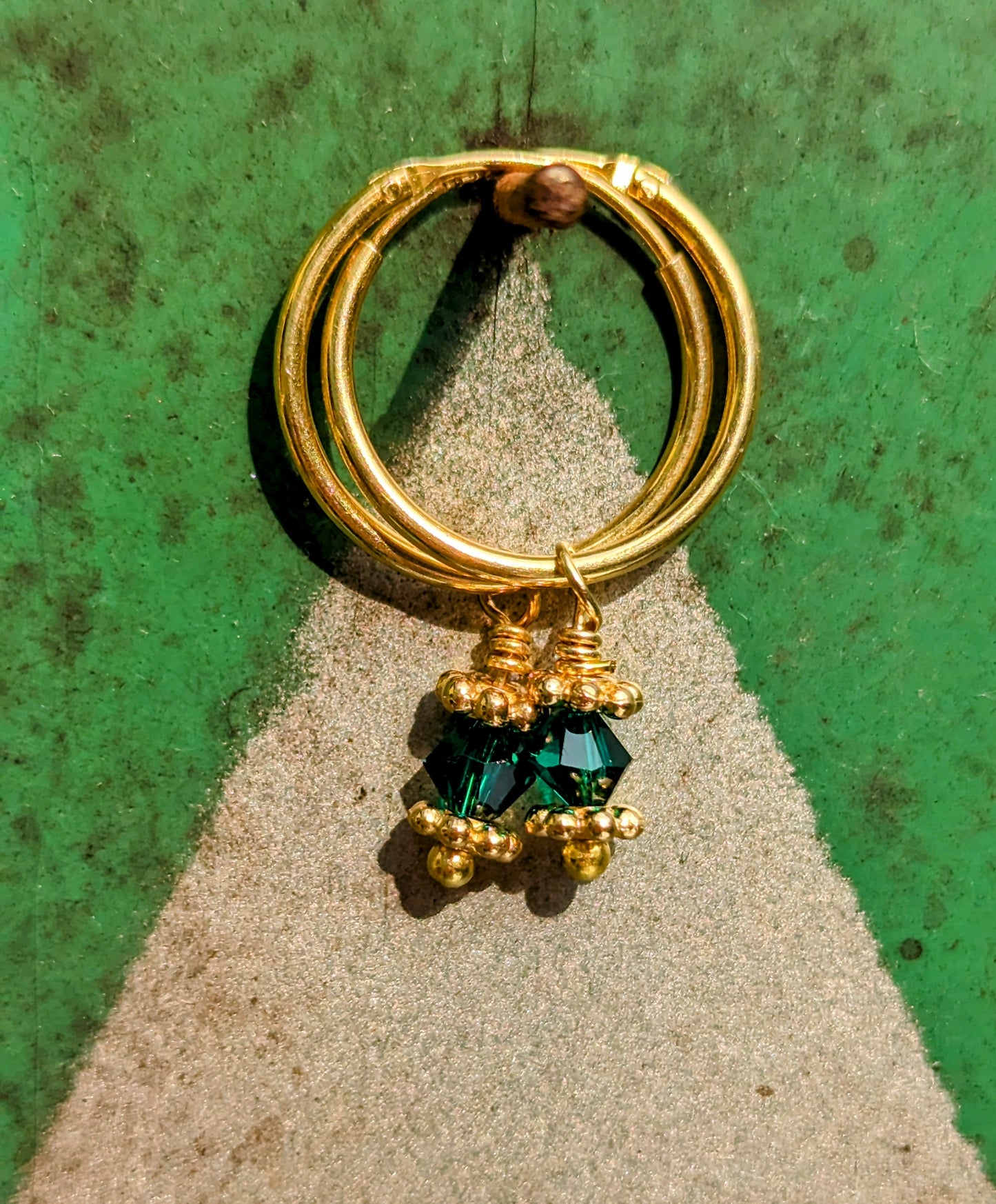 Swaro gold plated hoops - cubic