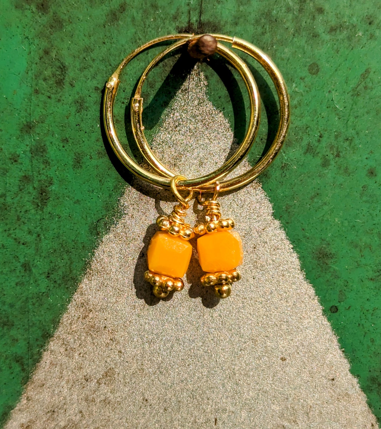 Swaro gold plated hoops - cubic