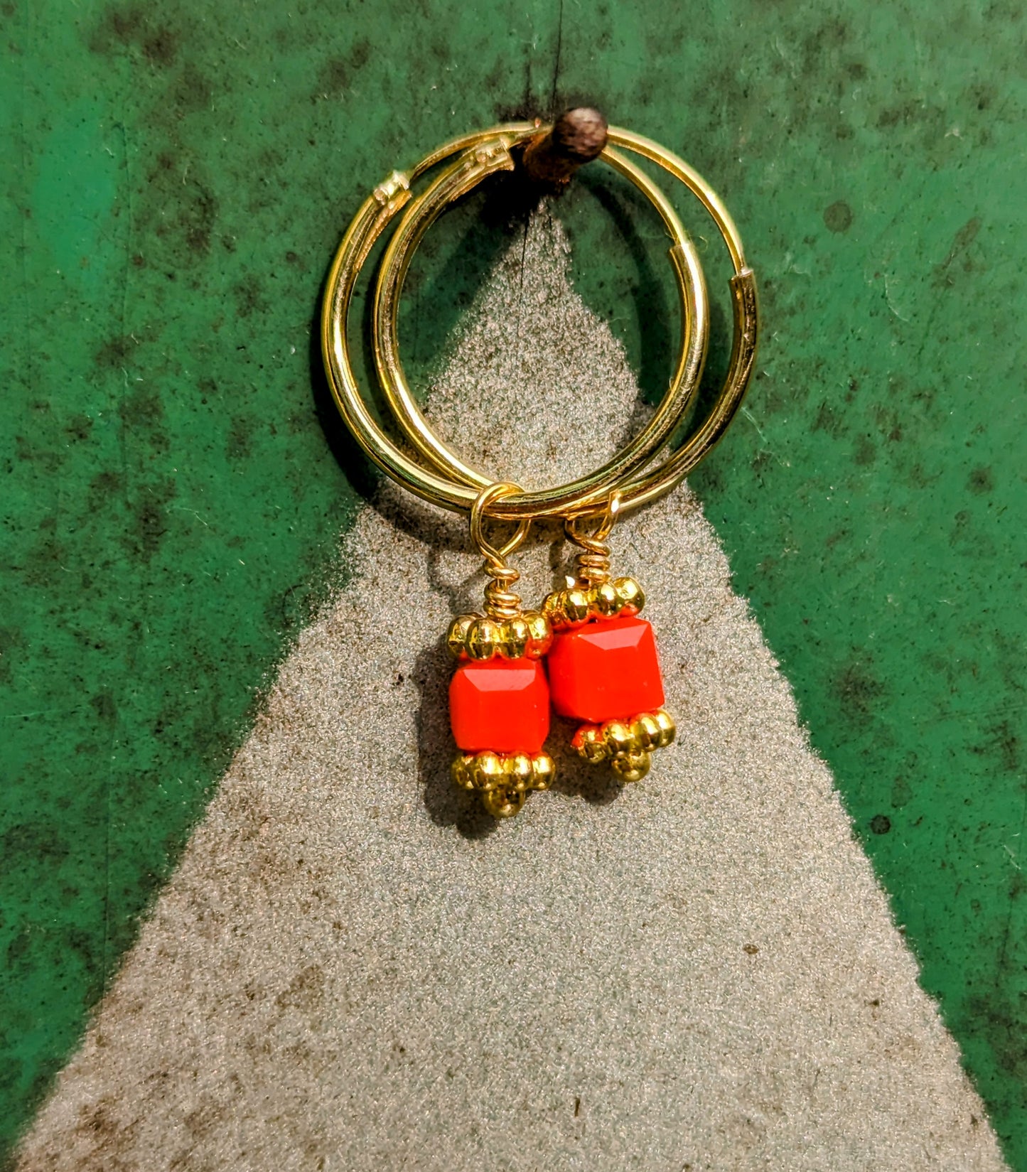 Swaro gold plated hoops - cubic