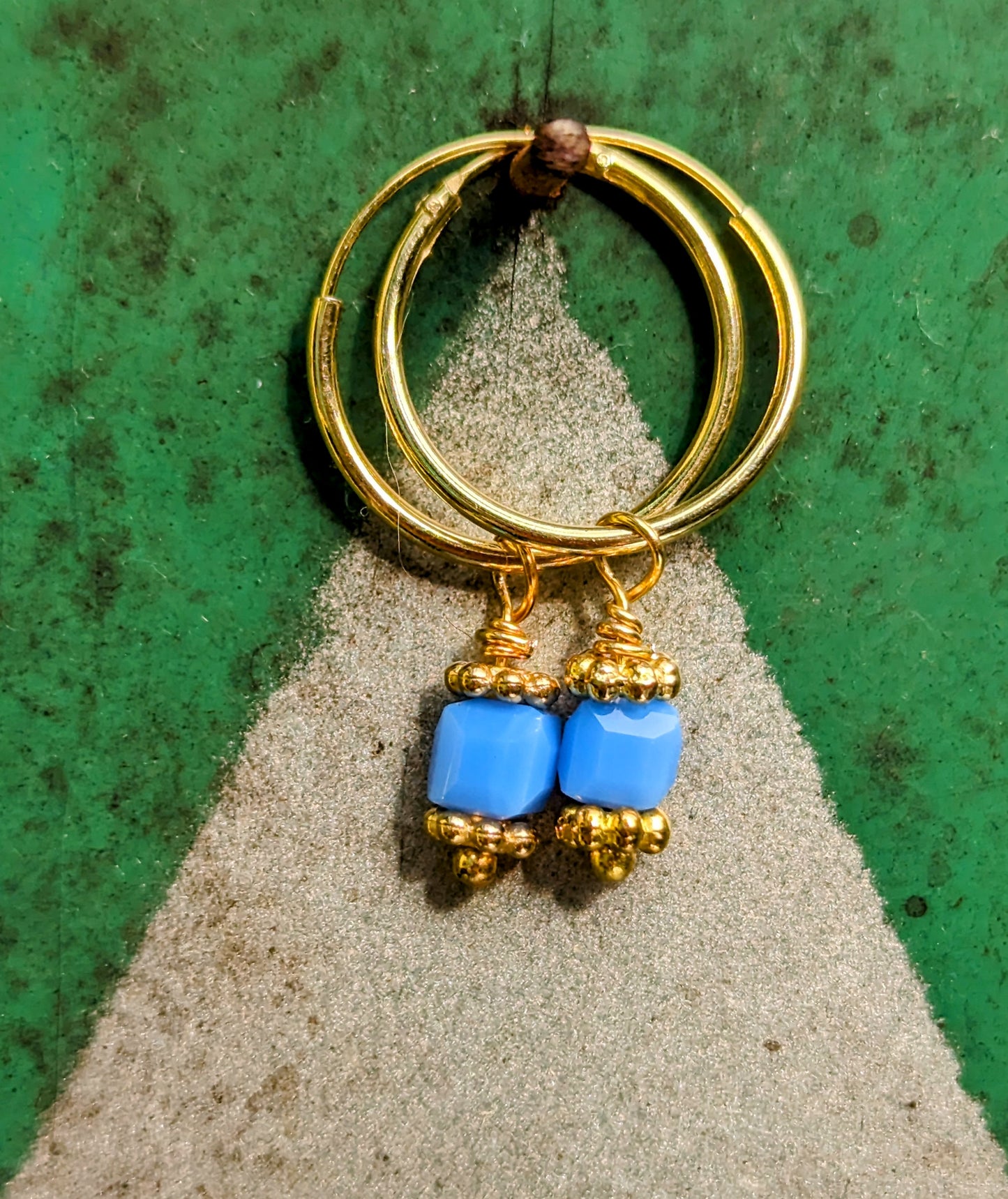 Swaro gold plated hoops - cubic