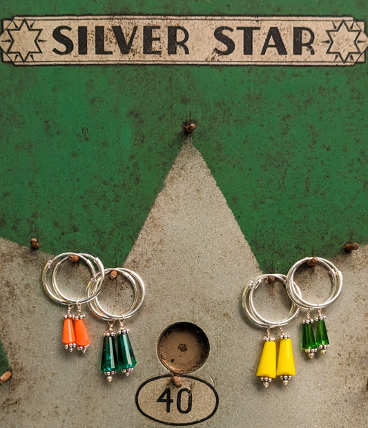 Swaro silver hoops - conical