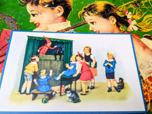 Vintage kid's party postcards