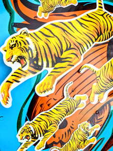 Fantastic Indian rickshaw/bus sticker set of leaping tigers, to make your vehicle go faster and better, more powerful!!.....or just fancy up your computer or giftwrapping!!

Set of 8 stickers

2 x 35cm long

2 x 23cm long

2 x 18cm long

2 x 12cm long