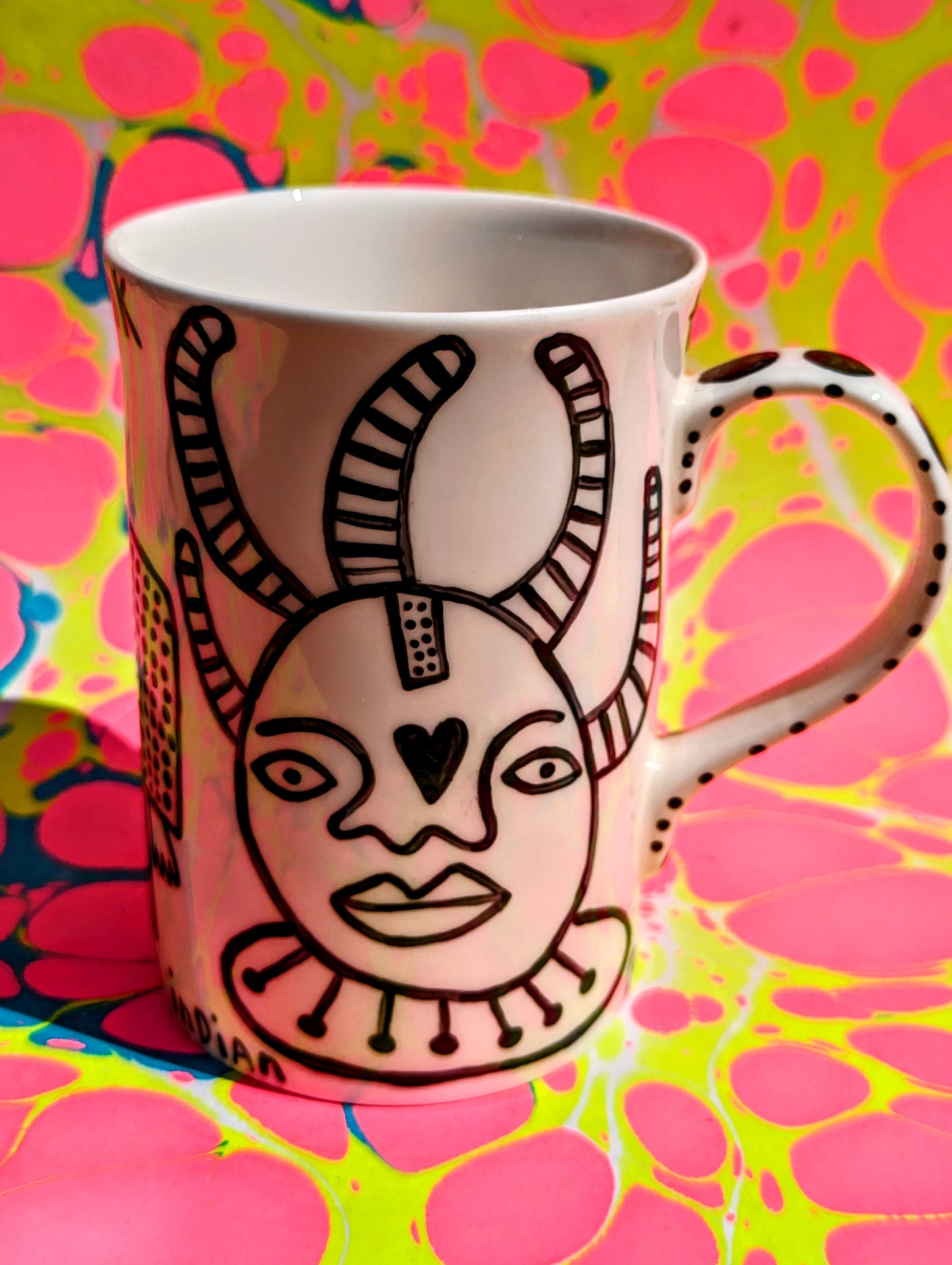 Hand painted cups - Mr Pink and a horny devil