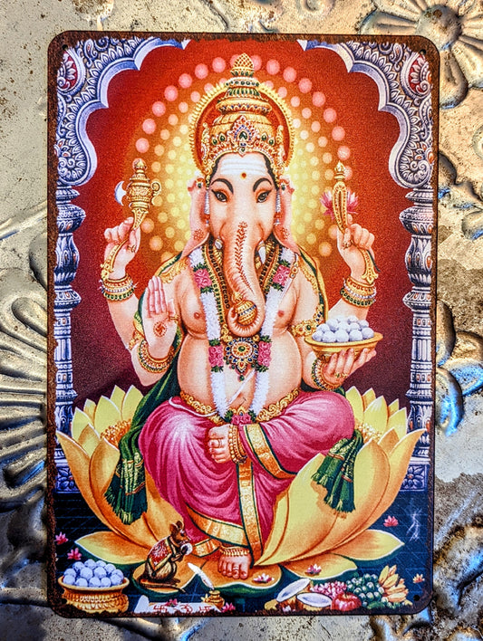 Ganesh tin shrine tile