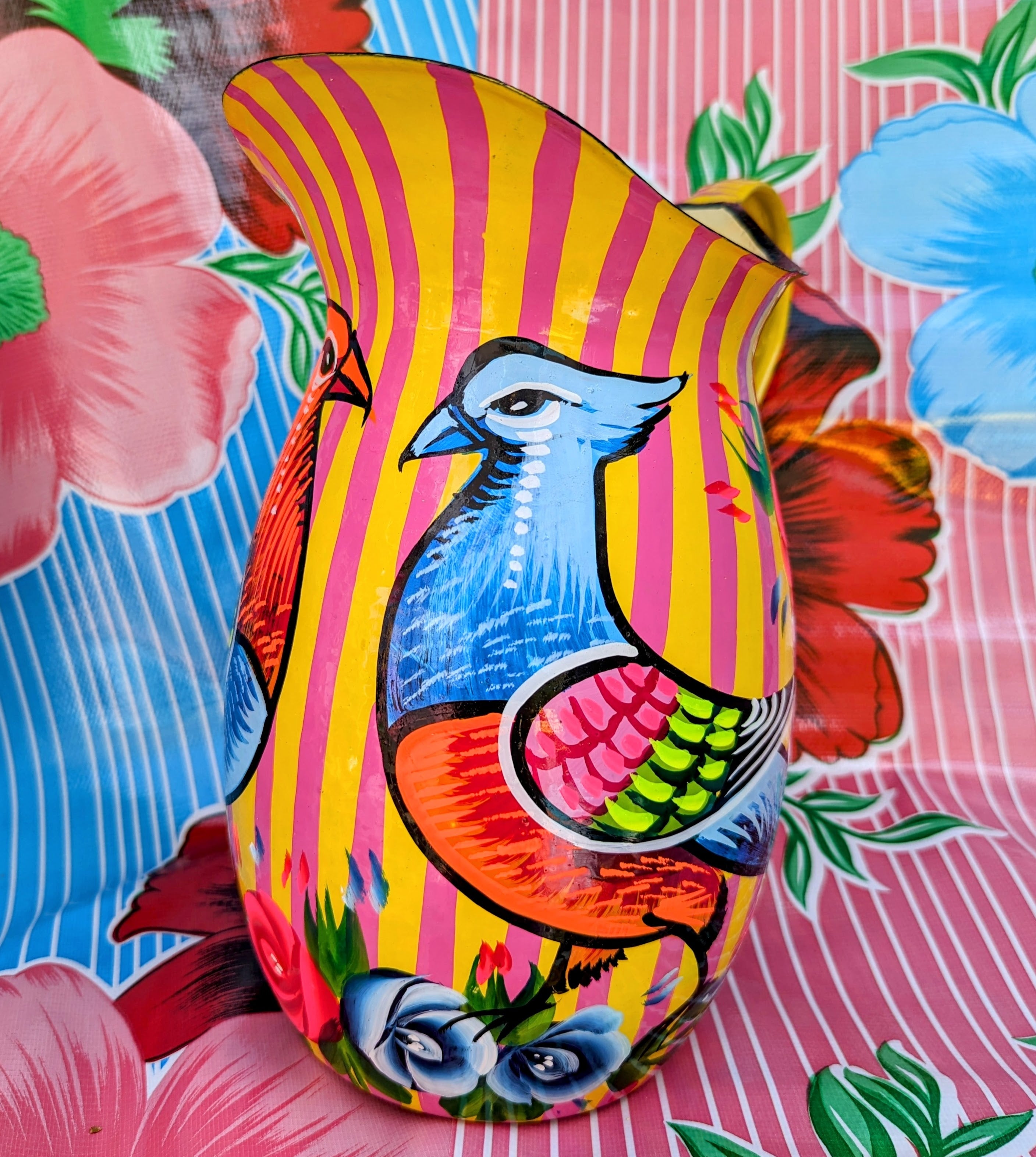 Pakistani Truck art jugs - birds and florals