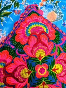 Chinese tribal embroidered peony cushions