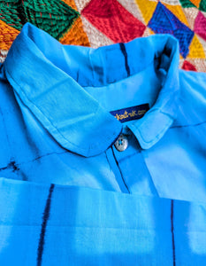 French smock shirt - shibori cotton lawn