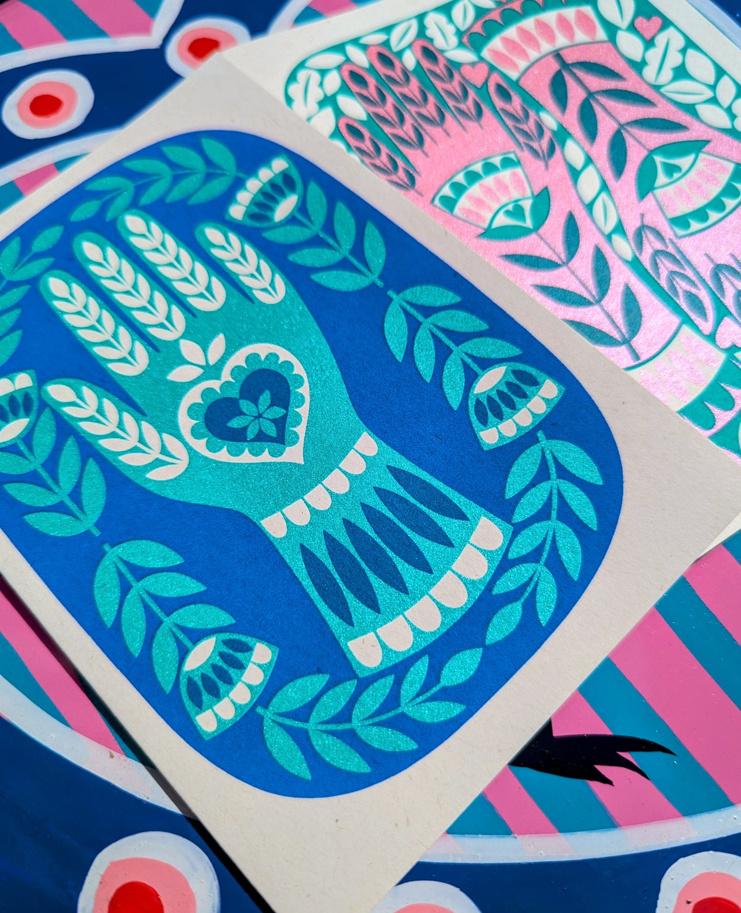 Folksy screen printed cards