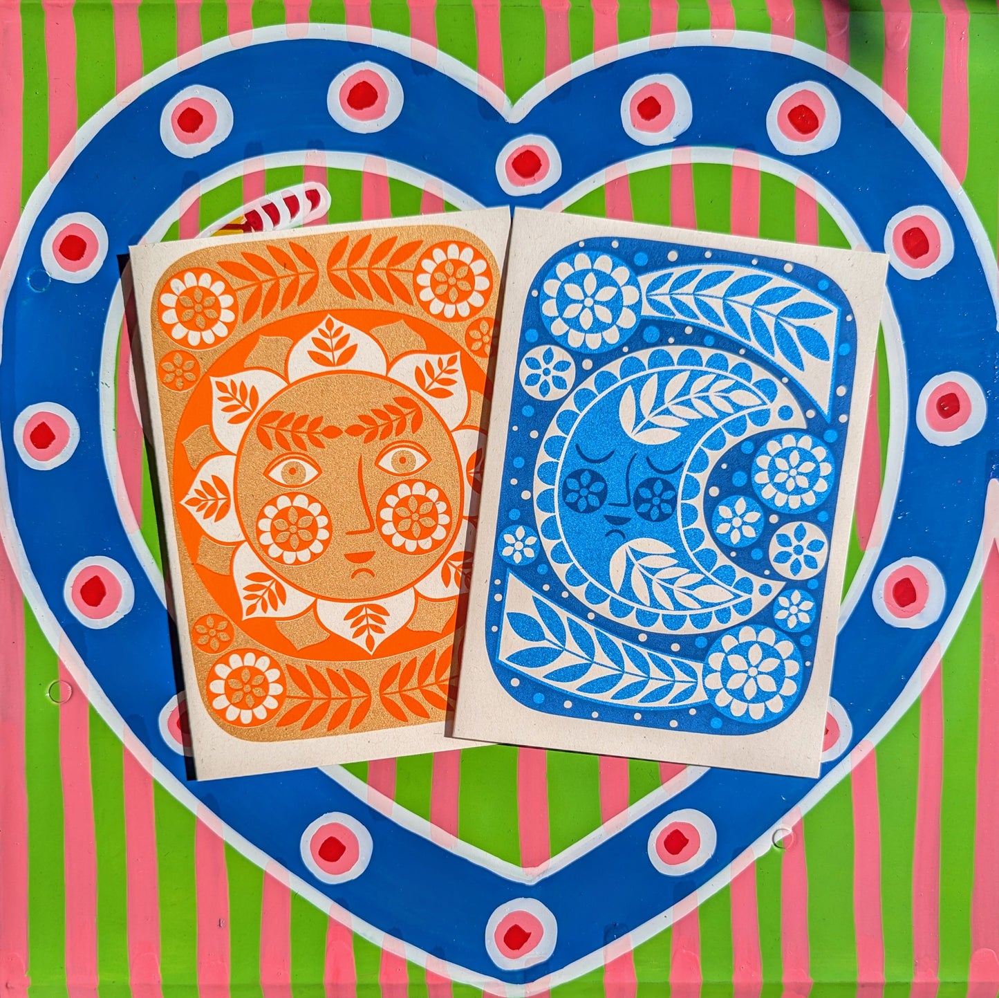 Folksy screen printed cards