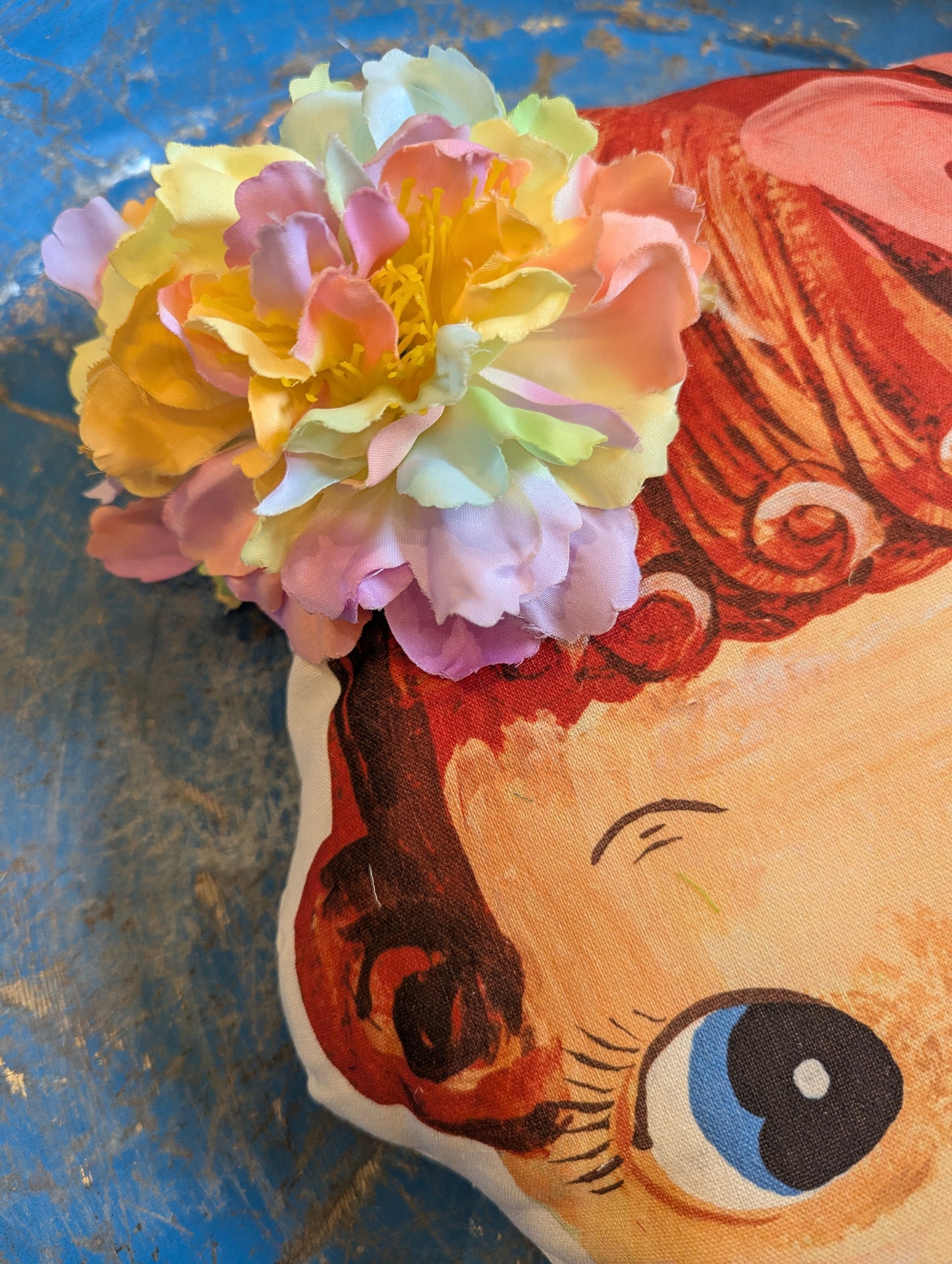 Double claw clip hair flowers - peony