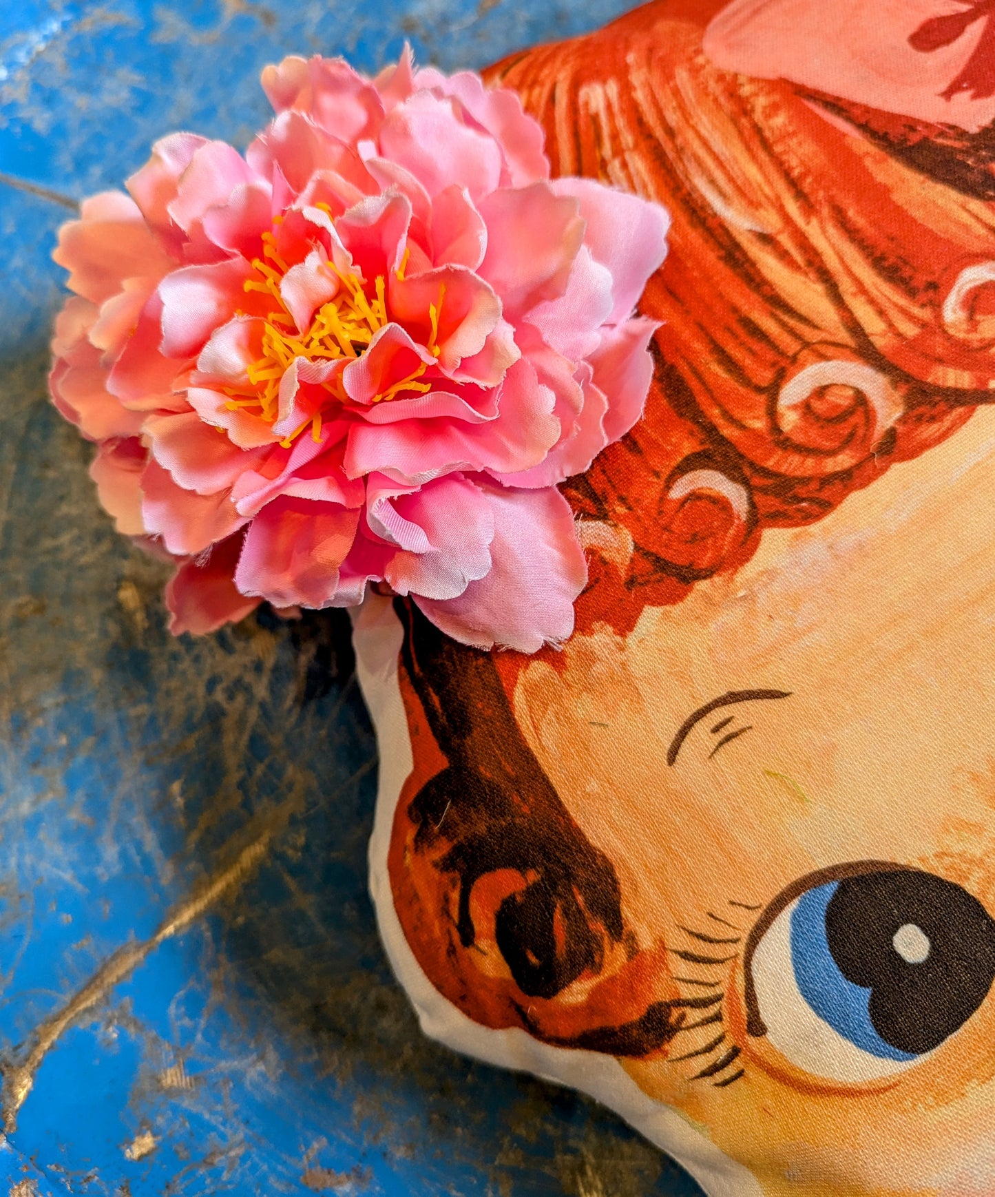 Double claw clip hair flowers - peony
