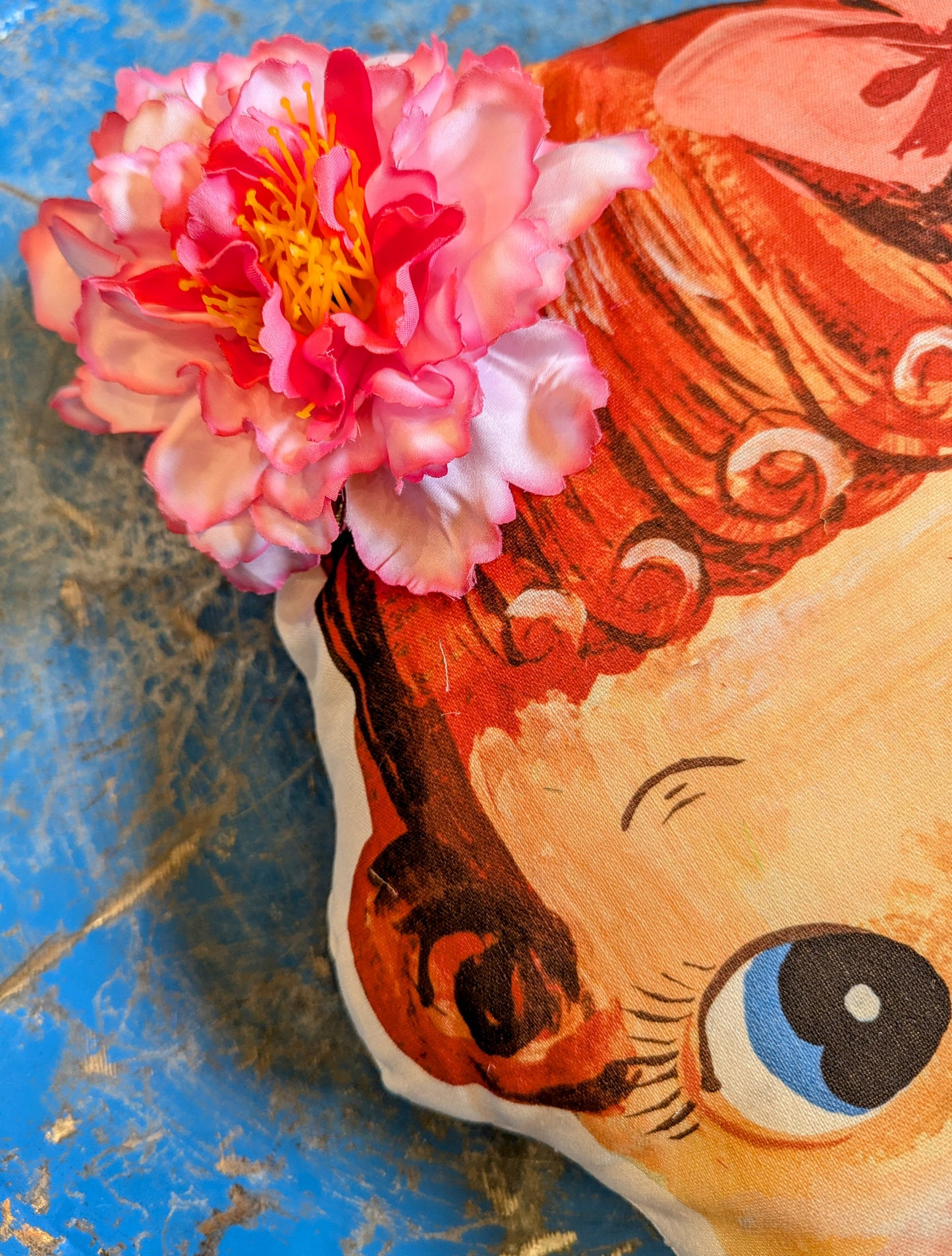 Double claw clip hair flowers - peony