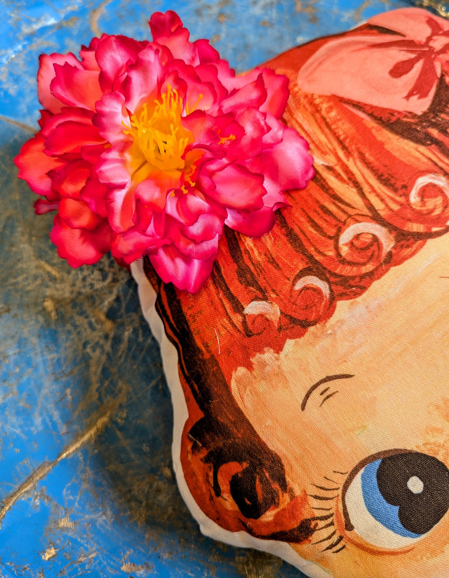 Double claw clip hair flowers - peony