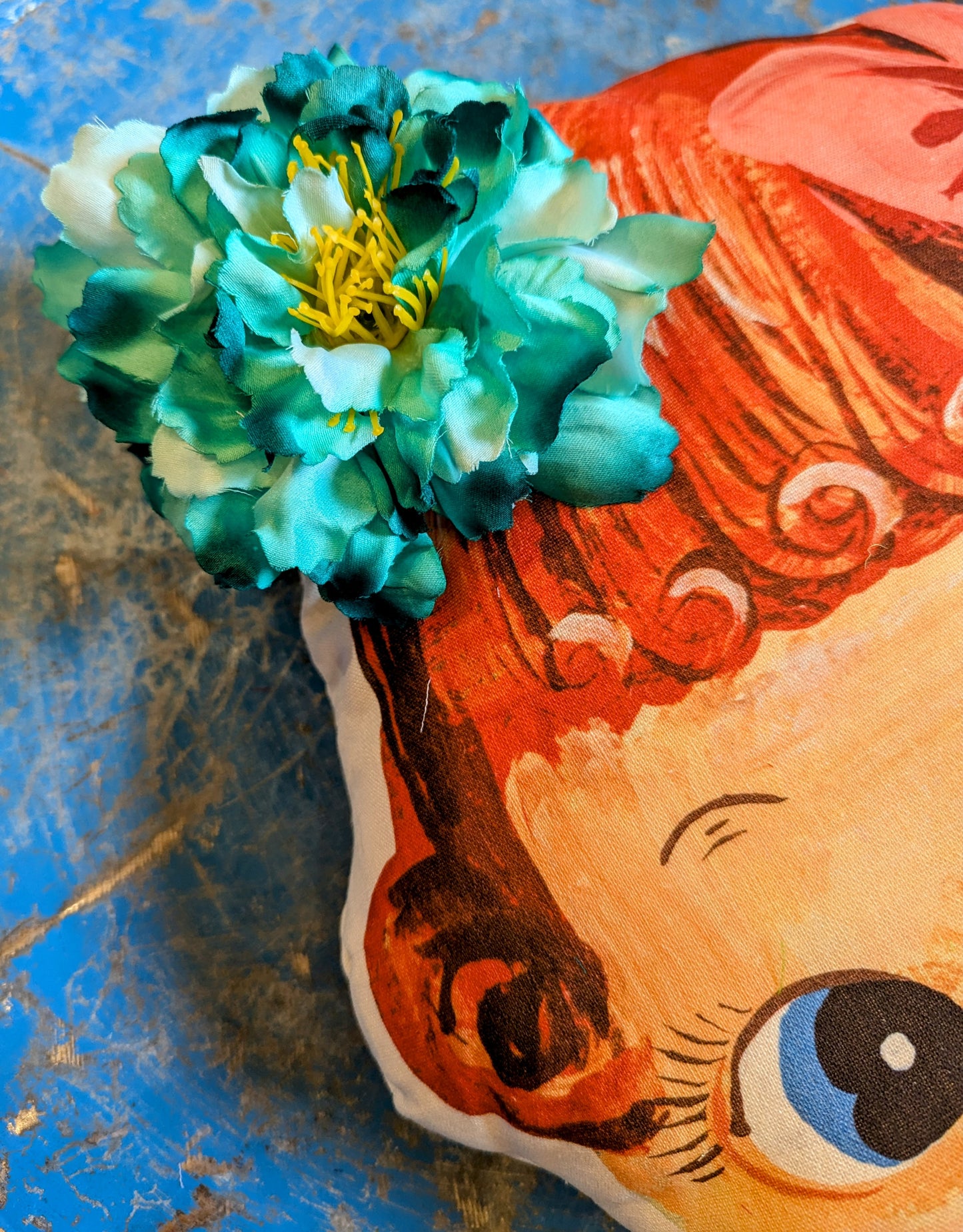 Double claw clip hair flowers - peony