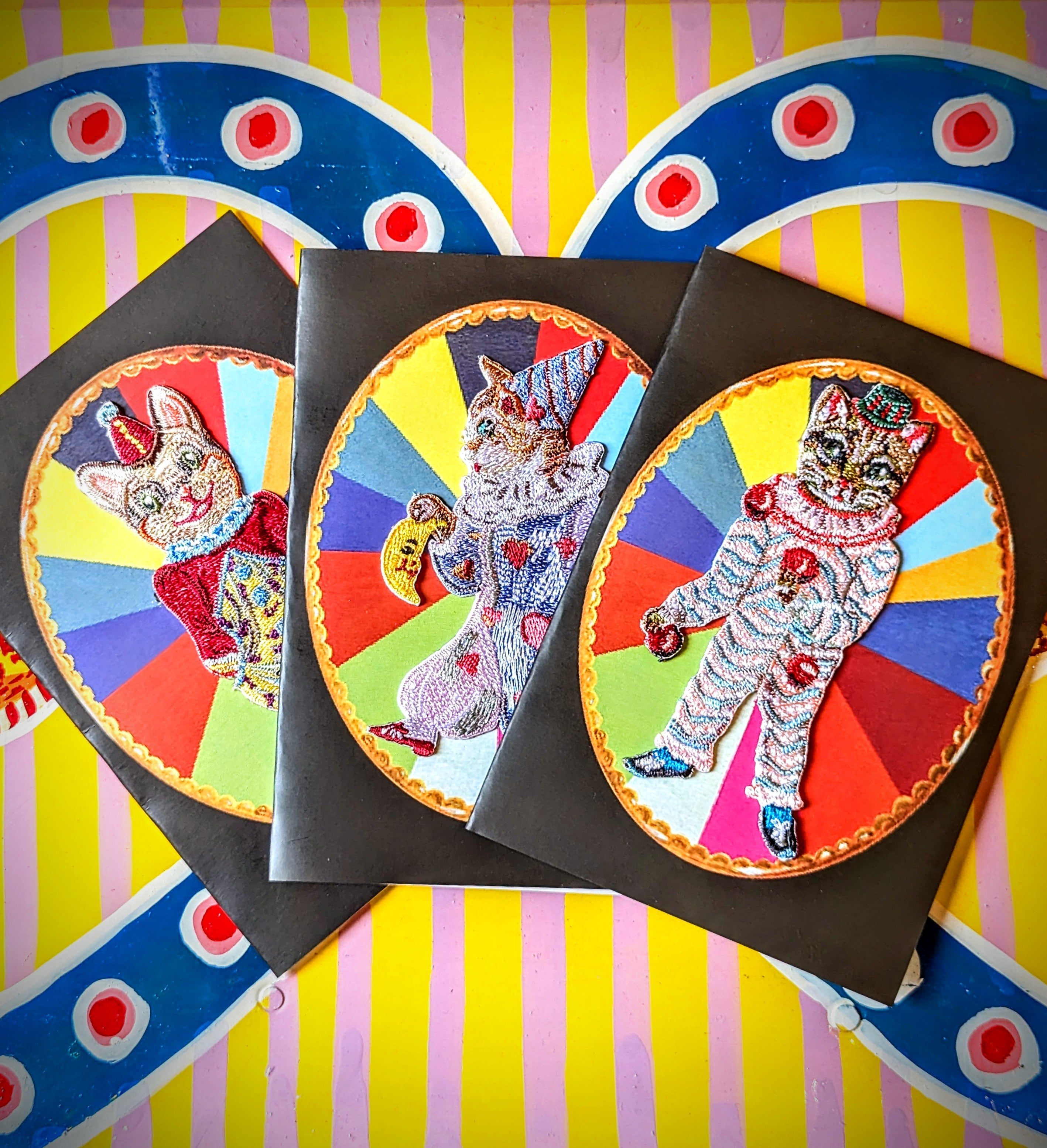 Roll up, roll up for the most cutest clown kitties by our favourite Nathalie Lete. Once you remove the patch there is still the wonderful Nathalie Lete illustration below!

Simply iron on!!!

Cats approx 11cm.
Clowns
Circus
Nathalie lete
Cards
Iron on patches


 

 