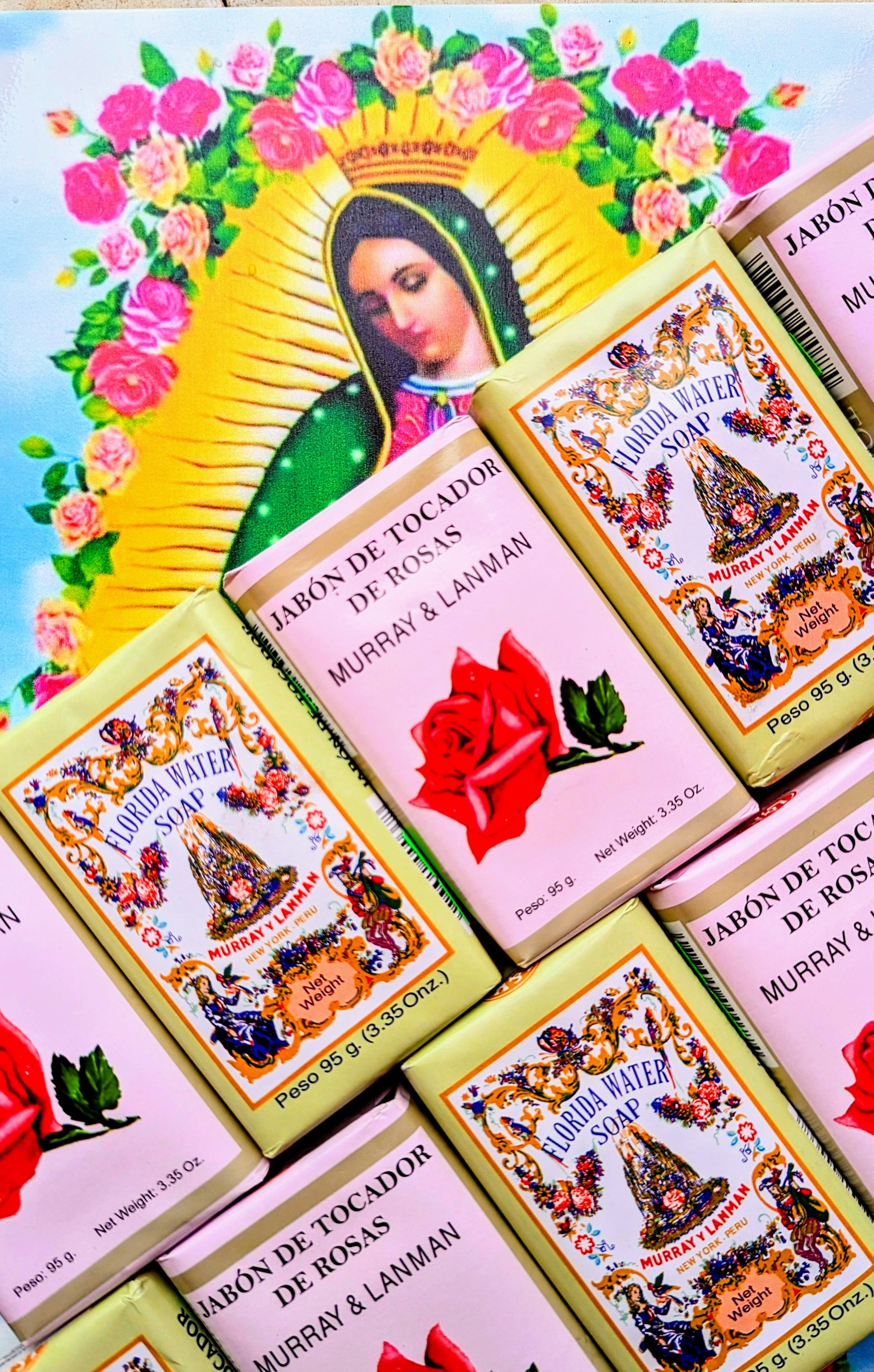 Often nestled into South American shrines and rituals, due to it's cleansing properties, these beautifully packaged soaps smell amazing too!!

Florida water is said to originate from the fountain of youth!,and well...the rose is just classic gorgeous and often depicted around the pictures of the Virgin.

9cm X 5cm x 2.5cm

Made in Peru

