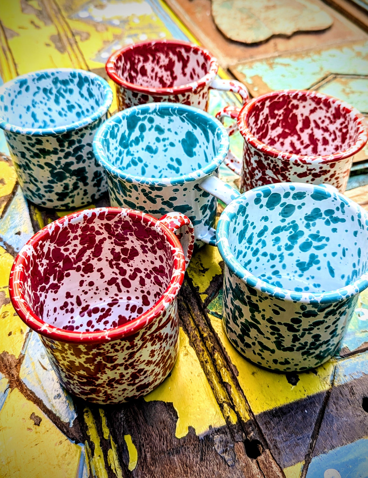 Splatterware mugs
