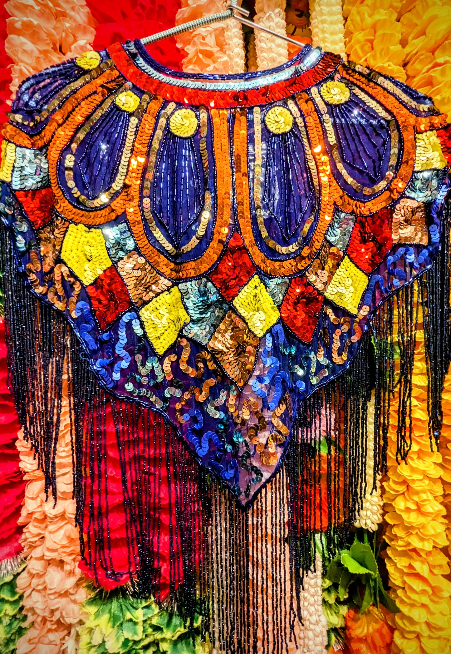 Disco dolly scallop sequin cape