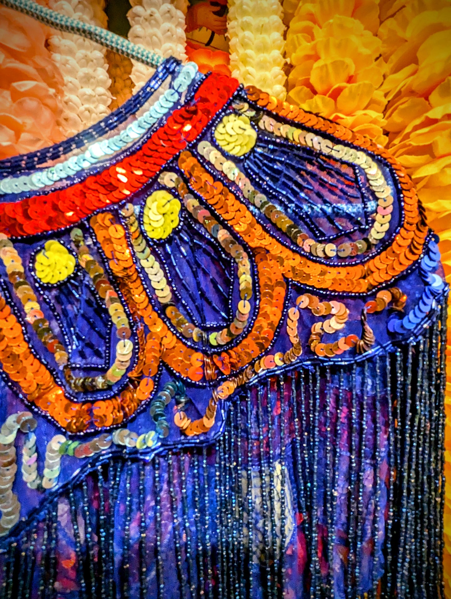 Disco dolly scallop sequin cape