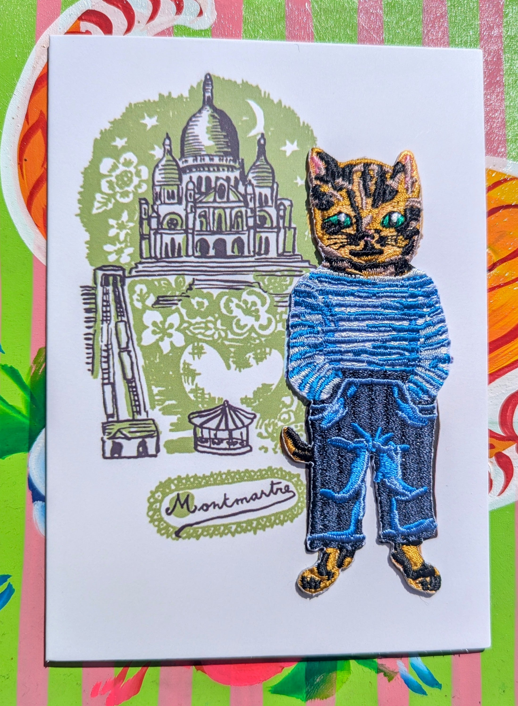 Cat iron on patch cards by Nathalie Lete