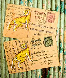 Hand painted indian postcards - forest and jungle