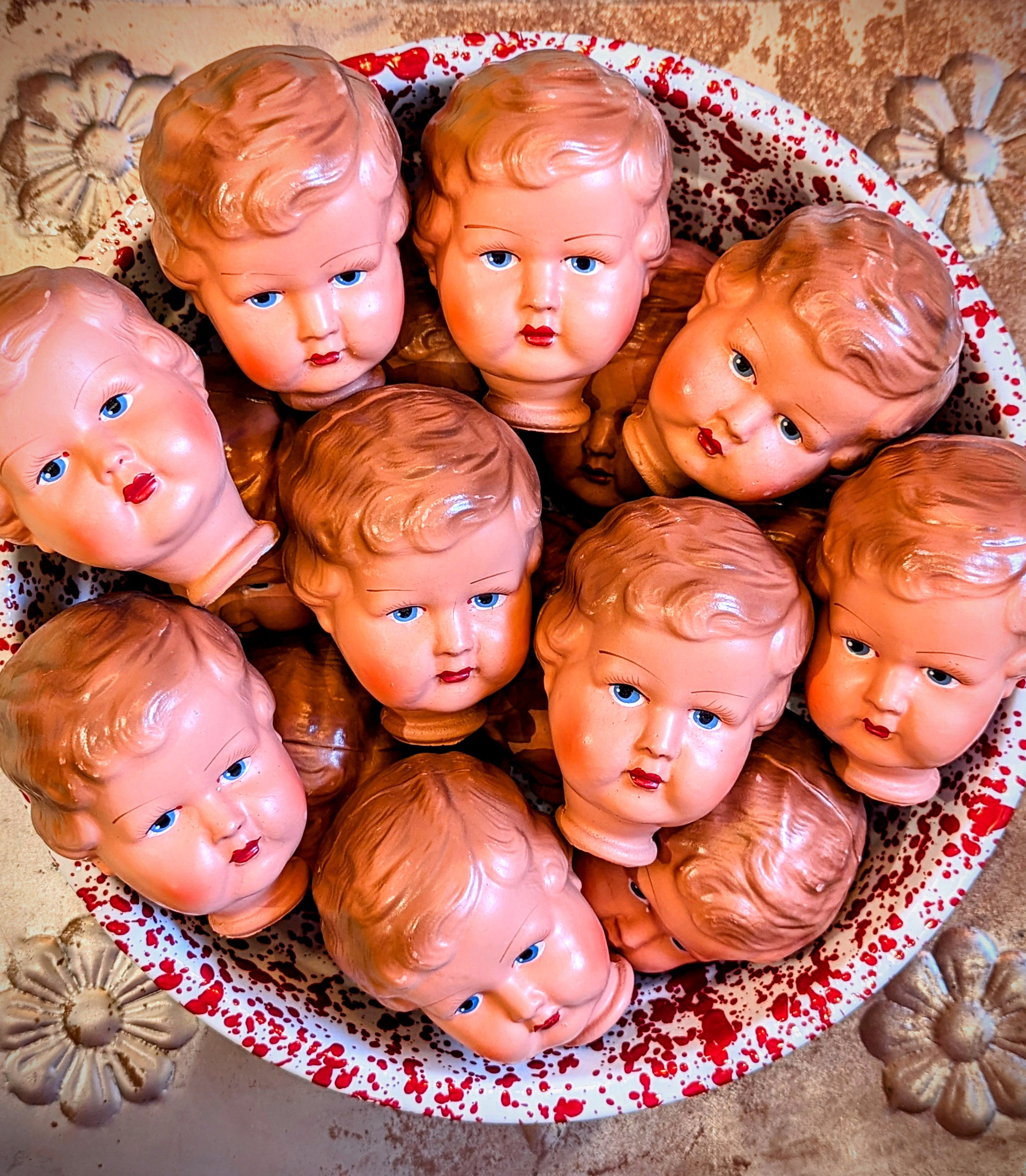 Vintage doll heads