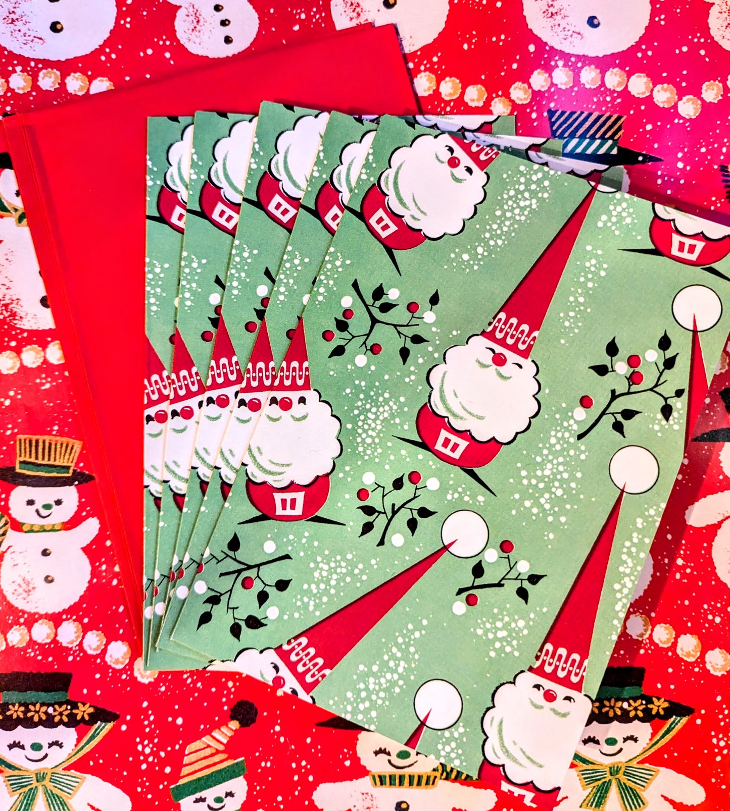 Mid century Xmas wrap card packs