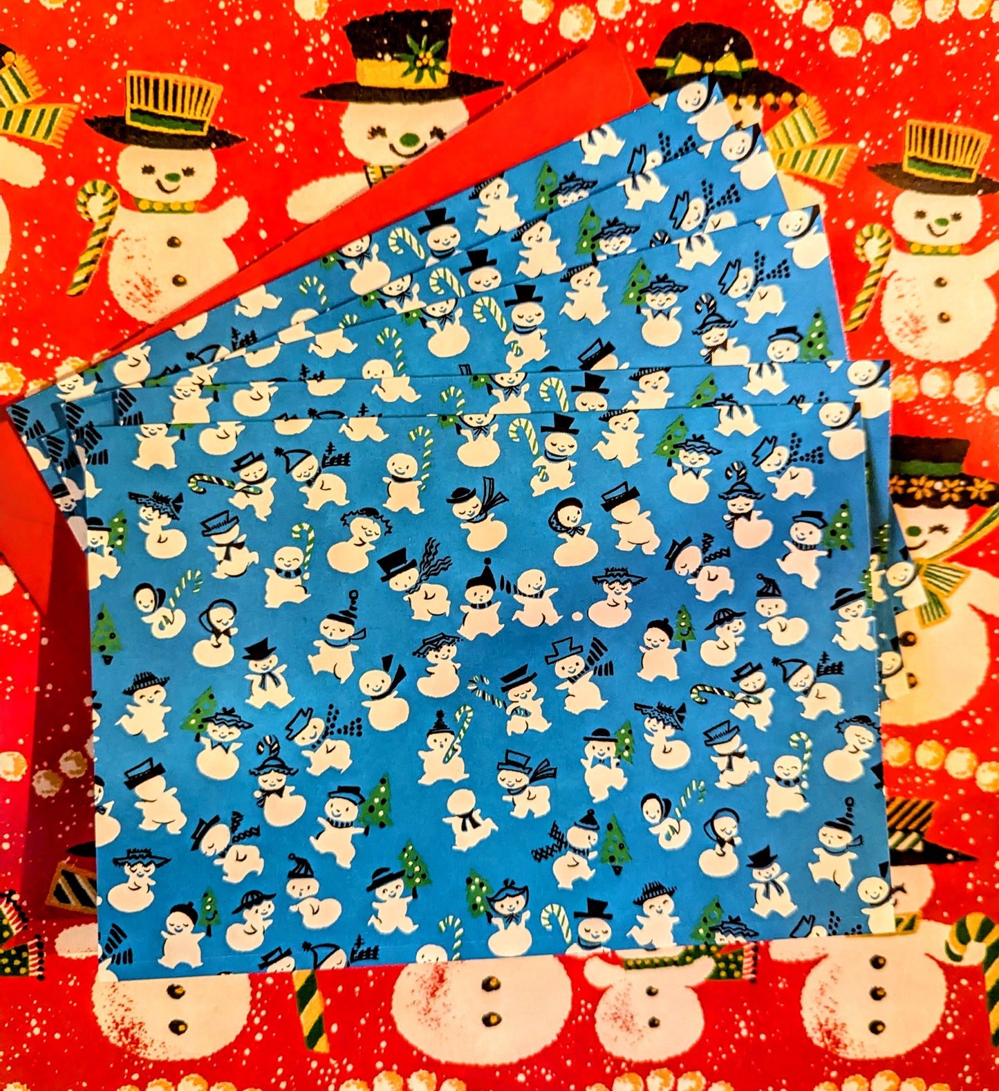 Mid century Xmas wrap card packs