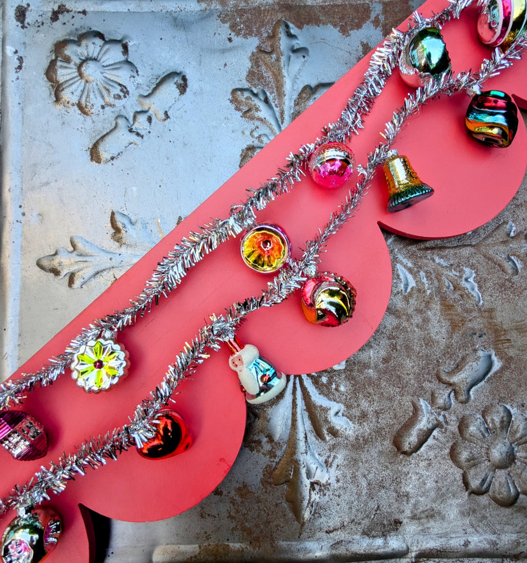 Bauble and tinsel garland