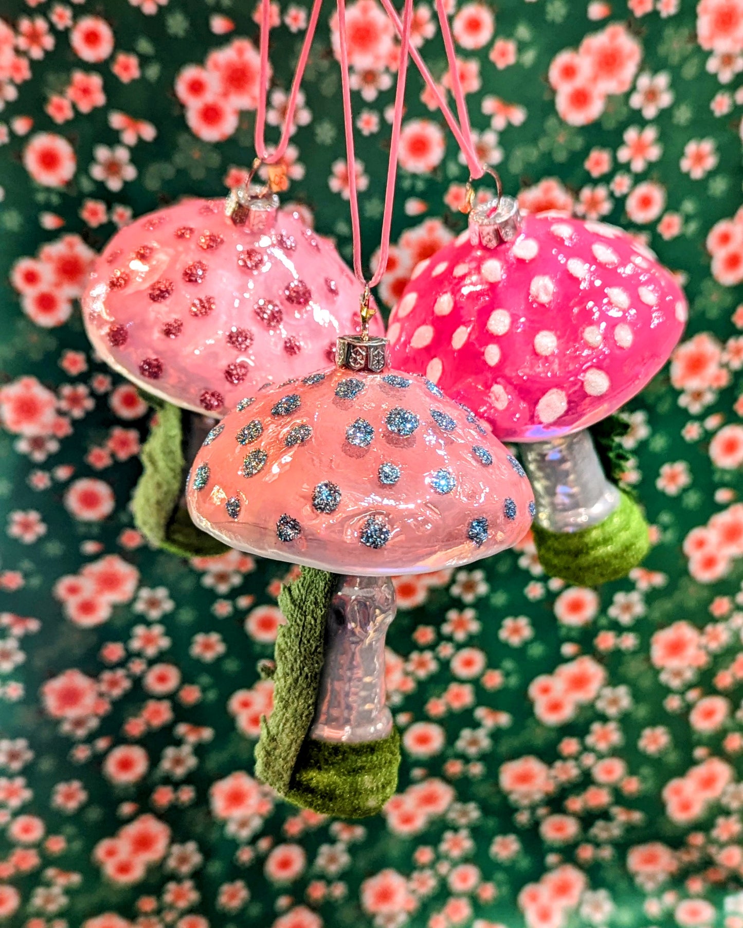 Kitschmas pink mushroom decoration