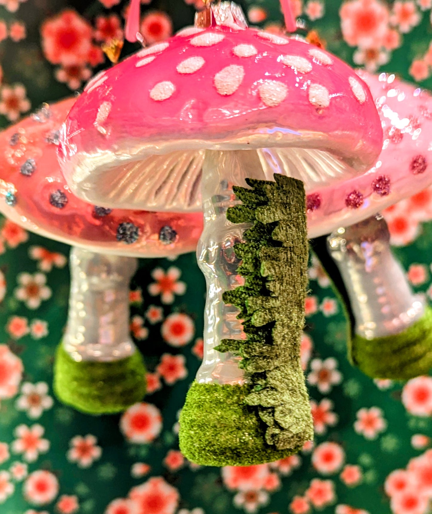 Kitschmas pink mushroom decoration