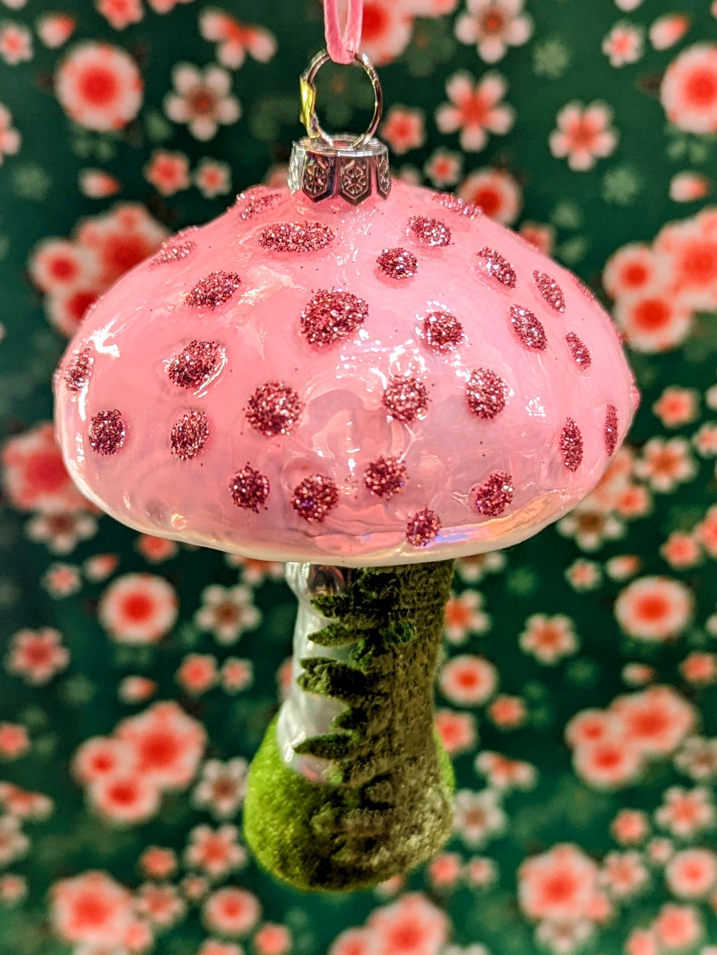 Kitschmas pink mushroom decoration