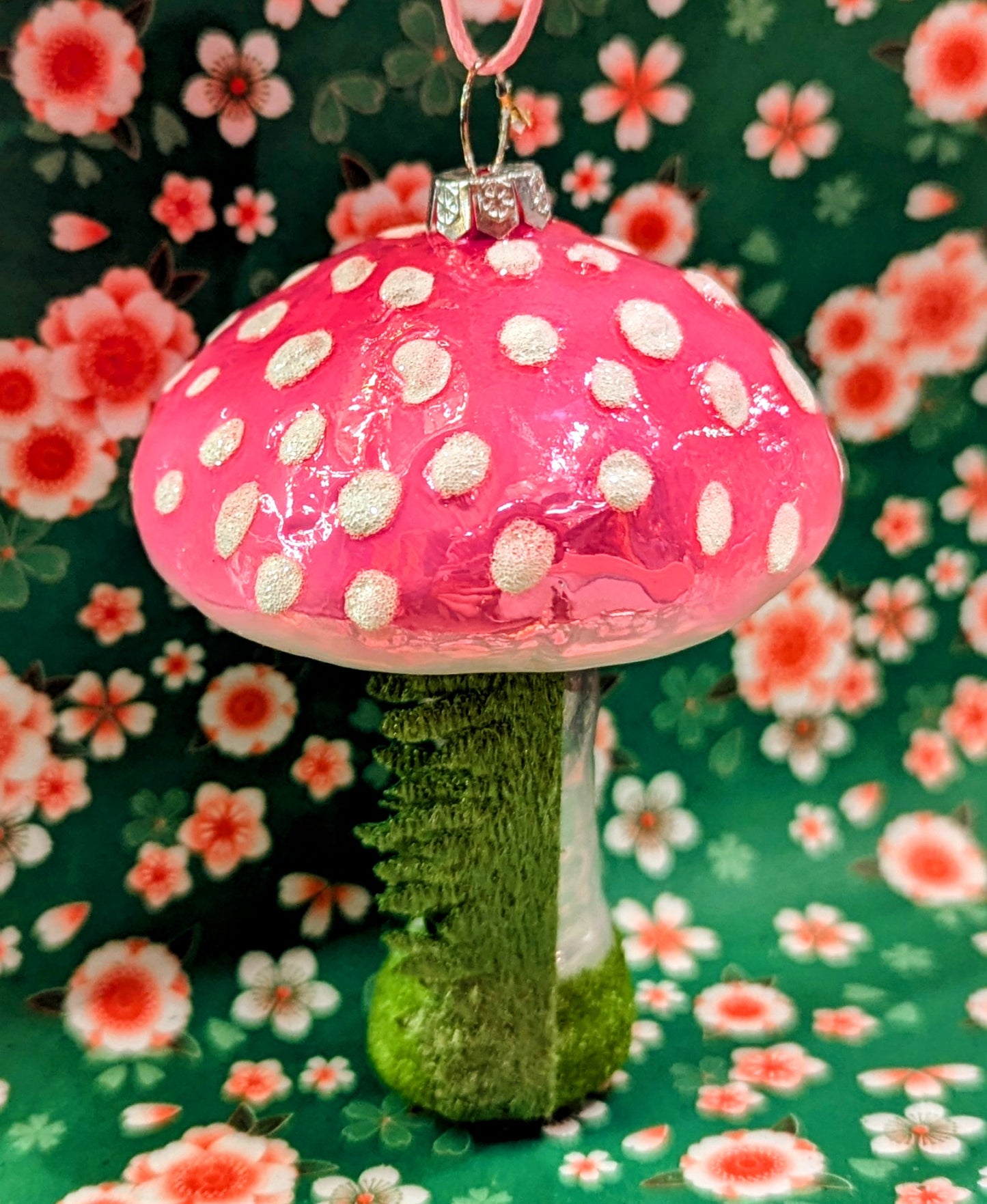 Kitschmas pink mushroom decoration