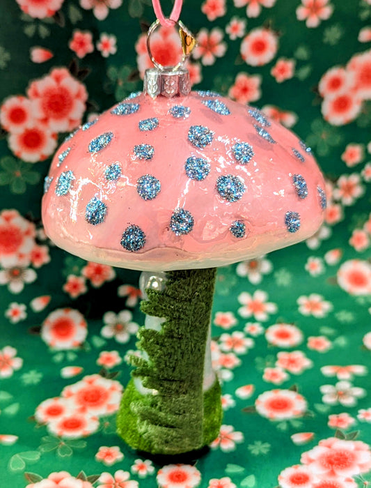 Kitschmas pink mushroom decoration
