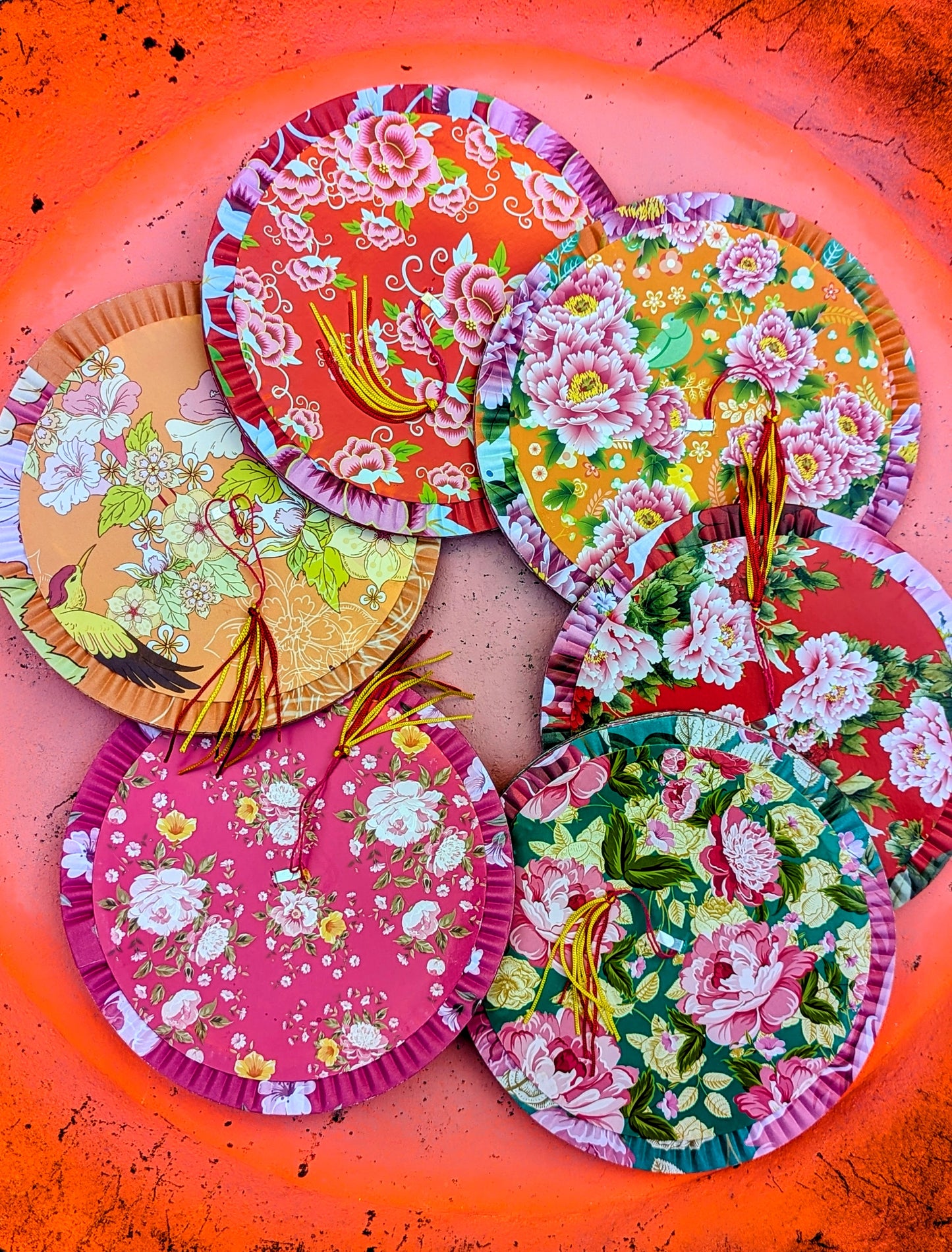 Chinese floral paper lanterns