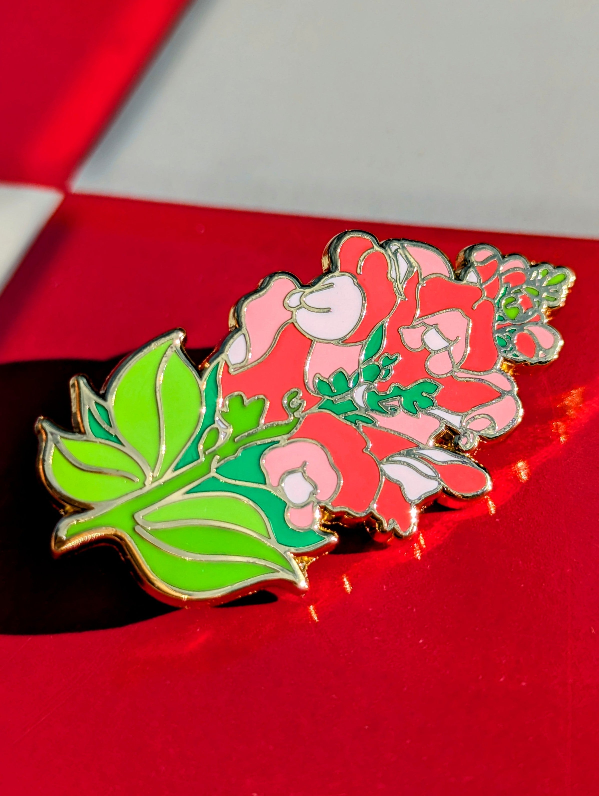 Hearts and flowers pins