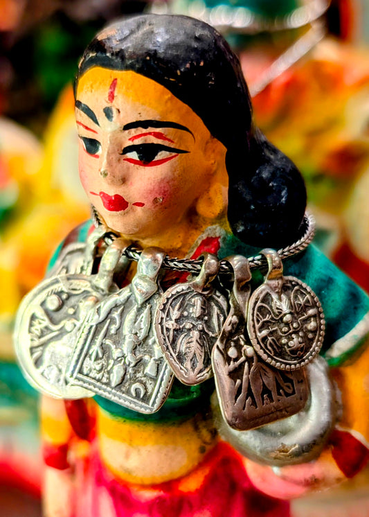 Antique Indian god amulet pendants - Kali