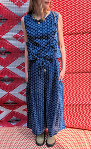 Indigo cotton lawn culottes