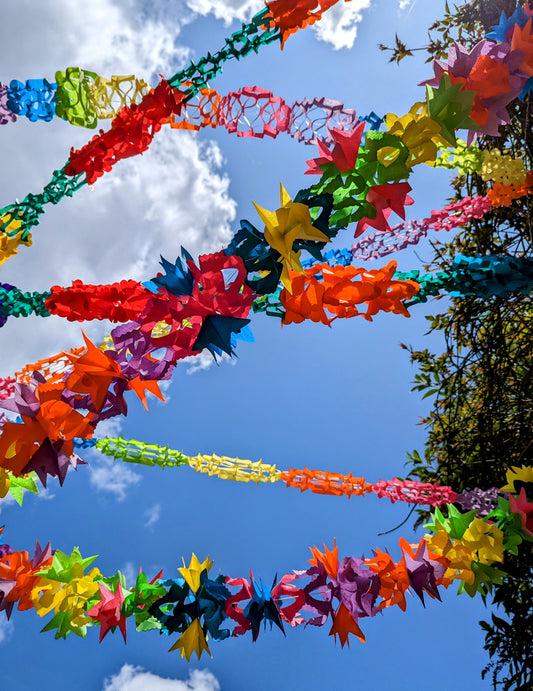 Tissue honeycomb garlands