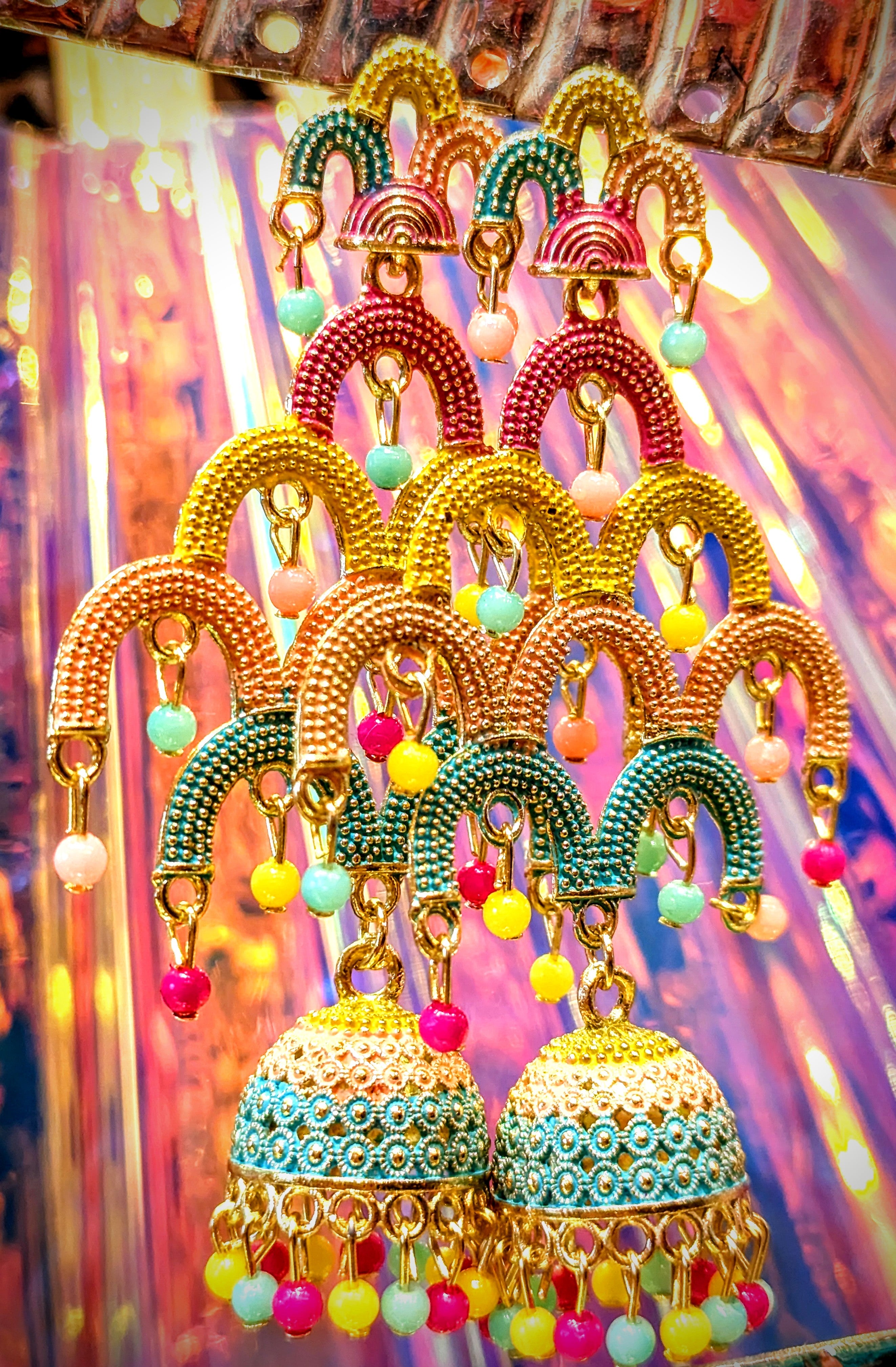 Rainbow fancy festival earrings