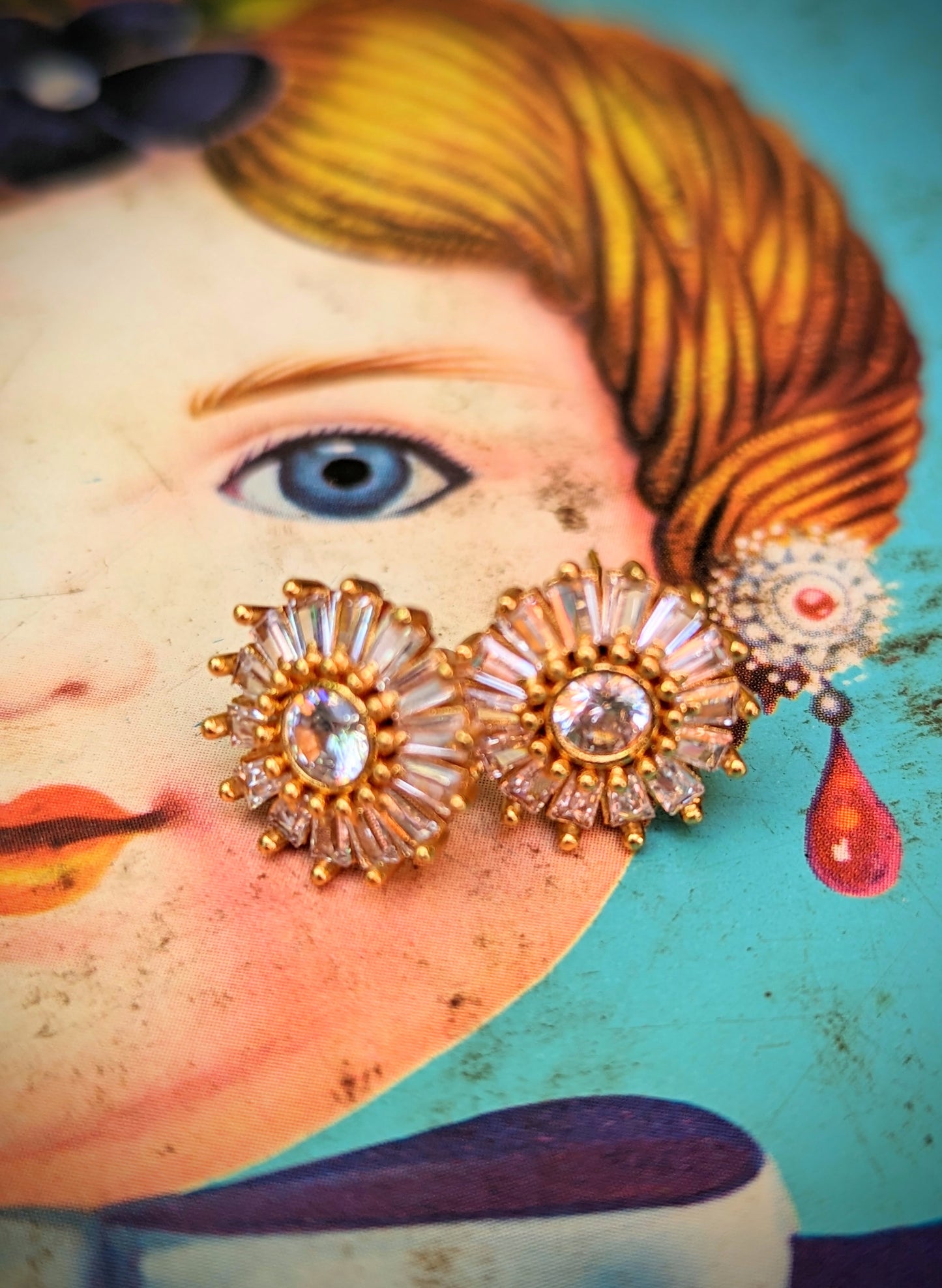 Fancy folk flora stud earrings